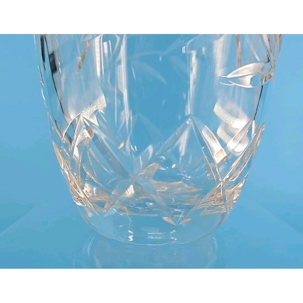 RARE VTG VEGA Fine‎ Lead Crystal Vase - Flower Peony Design by American Cut